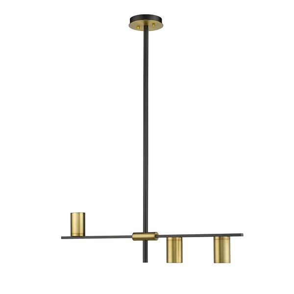 Z-Lite Calumet 3 Light Island/Billiard, Matte Black & Olde Brass 814-3L-MB-OBR - main